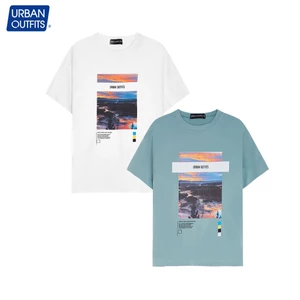 Áo Thun Nữ Tay Lỡ Form Rộng URBAN OUTFITS Cổ Tròn Unisex Big Size 90kg In Sông Chiều 100% Cotton Cao Cấp OUTFIT ATO10