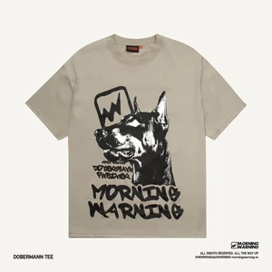 Áo thun Morning Warning Dobermann - Áo Thun Unisex Form Rộng Tay Lỡ Oversize Local Brand