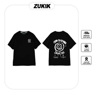 Áo thun tee phông nam nữ tay lỡ oversize form rộng ZUKIK - God Damn