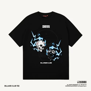 Áo thun Morning Warning Billiard Club - CLB Bida - Áo Thun Unisex Form Rộng Tay Lỡ Oversize Cotton 100% Local Brand