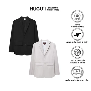 Áo khoác blazer trơn form rộng Basic Blazer HUGU chất vải cao cấp chuẩn form