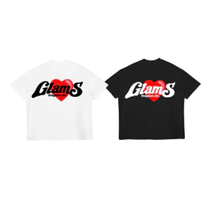 TheGlam CHÍNH HÃNG - Áo Thun Boxy "GLAMS HEART" UNISEX Màu Trắng/Đen - TS07-11