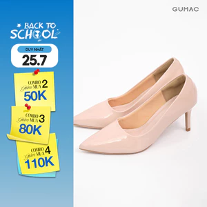 Giày Cao Gót Nữ GUMAC Da Bóng Mũi Nhọn Gót Thanh Mảnh Sang Trọng GF04043