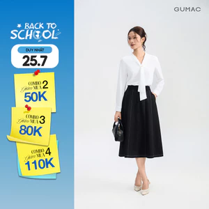 Chân Váy Nữ GUMAC Phom A Xòe Nhẹ Túi Xéo Thanh Lịch VG05054