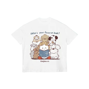 TheGlam CHÍNH HÃNG - Áo Thun Trắng Boxy "Teddy & Friends" UNISEX - Áo thun Dễ Thương Local Brand - TS06-08