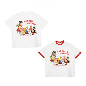 TheGlam CHÍNH HÃNG - Áo Thun Trắng Đỏ "THE DOLL'S FIRST BOOK" Form Boxy UNISEX Nam Nữ - TS06-01
