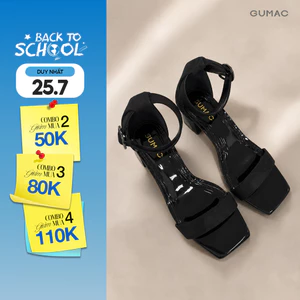 Giày Cao Gót Nữ GUMAC Quai Ngang Bản Vừa Êm Chân Cao 7cm Thanh Lịch Hiện Đại GG06026