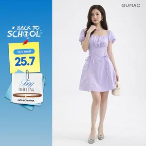 Đầm Nữ Gmorning - GUMAC Form A Xòe Tay Phồng Xếp Ly Ngực Thanh Lịch YDE12060