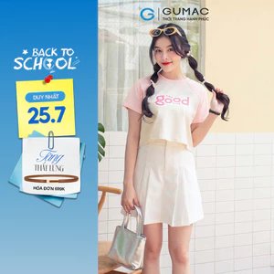 Chân váy nữ Gmorning - GUMAC dáng A xếp ly YA24 - YVD12008