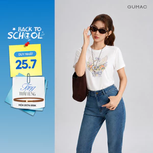 Áo Thun Nữ Gmorning - GUMAC Form Regular Cổ Tròn Tay Ngắn In Hình Thời Trang Dễ Phối YATG07007