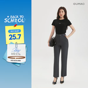 Quần Tây Nữ GUMAC Form Ống Đứng Lưng Thun Thoải Mái Thanh Lịch QF05022
