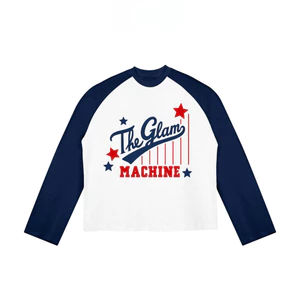 TheGlam CHÍNH HÃNG - Áo Thun Tay Dài “MACHINE” Raglan Màu Trắng/Navy - TS06-13