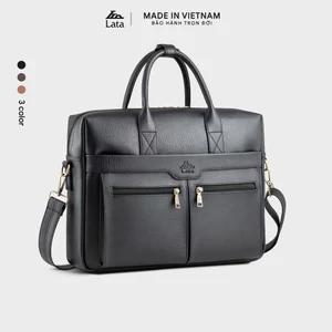 Cặp công sở Lata (Thời trang nam cổ điển đựng vừa laptop 14 inch - Cặp da CA56)