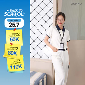 Áo Polo Nữ GUMAC Áo Thun Có Cổ Chất Tổ Ong Thoáng Mát Bo Phối Sọc Trẻ Trung Năng Động APG01024