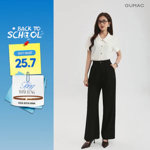 Quần Tây Nữ GUMAC Form Suông Thiết Kế Xếp Li Tôn Dáng Thanh Lịch QG03011