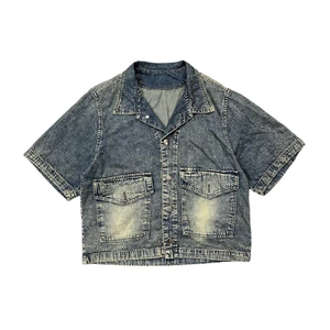 Áo Sơ Mi Form Boxy Nữ cá tính DRIMWE BOXYSHIRT chất liệu jean