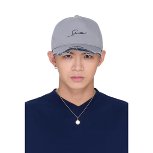 Mũ, nón lưỡi trai unisex kaki thêu chữ - BEUTER One-Tone Distressed Cap - Grey