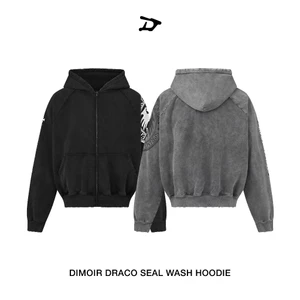 Áo khoác DIMOIR DRACO SEAL màu wash ĐEN / màu wash XÁM