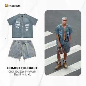 COMBO ORBIT Áo BASEBALL DENIM JERSEY + Quần ORBIT Denim Short - Local Brand Chính Hãng