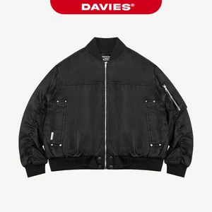 Áo khoác bomber dù nam nữ DAVIES form boxy thiết kế tay nhún hiphop đính nút bạc Metal Buttons Bomber Jacket | D-AK30