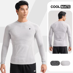 [MUA 2 GIẢM 5%]Áo thun nam dài tay Training Seamless Body Mapping mềm mại, áo pickleball co giãn thấm hút Coolmate