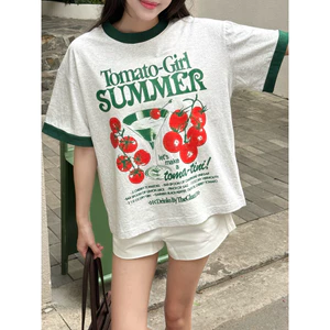 TheGlam CHÍNH HÃNG - Áo Thun Form Boxy "TOMATO GIRL SUMMER" UNISEX Áo Hè - TS04-04