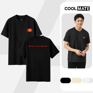[BST TỰ HÀO VIỆT NAM]Áo thun nam nữ Cotton IN Cờ đỏ - Độc lập - Coolmate