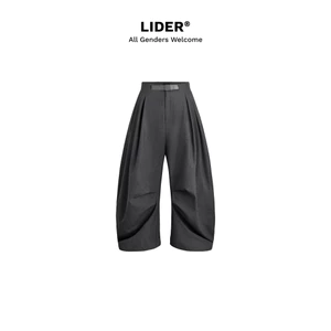 Quần Dài Ống Rộng Vải Khaki Kèm Belt Unisex LIDER UTILITY BELT TROUSERS - Grey