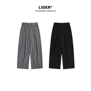 Quần Dài Vạt Chéo Ống Rộng Unisex LIDER OFF-DUTY TROUSERS - Black/ Grey