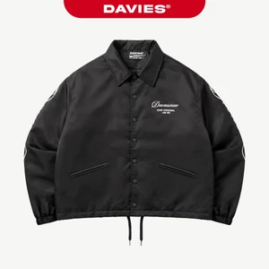Áo khoác dù nam nữ cổ bẻ DAVIES thiết kế hình in sắc nét phối nút cài có dây rút gấu áo Relic Regime Jacket | D-AK33