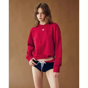 Eleven - Áo Sweater Nỉ Unisex Nam Nữ Cổ Tròn Thêu Mono | Màu Đỏ