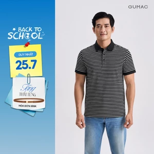 Áo Polo Nam GUMAC Form Regular Cổ Bo Phối Màu Nẹp 3 Khuy Dễ Phối Đồ Hằng Ngày Đi Làm Đi Chơi LATNG06008