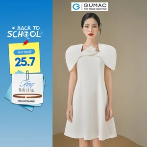 [SALE] Đầm nữ GUMAC A suông thiết kể kiểu cổ choàng vai vải cao cấp đi tiệc  DE06029