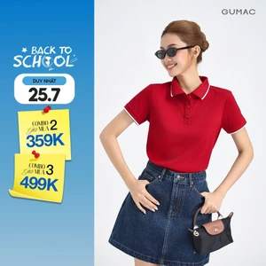 [MUA 3 CÒN 130K/ÁO] Áo Polo Nữ GUMAC Cotton TICI Áo Thun Có Cổ Tay Ngắn Thanh Lịch Công Sở Thể Thao PLE03028 - 6109