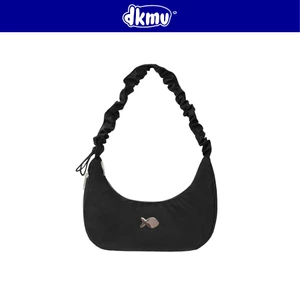 Túi xách nữ dễ thương rút dây quai DKMV logo inox Cá màu đen canvas kèm lót dù trong basic Poing Bag 2.0| K-B40-D