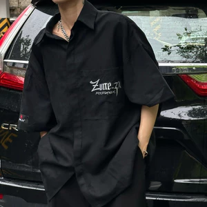 Áo sơ mi thiết kế Unisex  Zune.zx, tay ngắn da lộn RAW SUEDE SHIRT