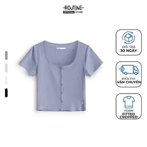 Áo Thun Tay Ngắn Nữ Cổ Vuông Form Fitted Cropped - Routine 10F25TSSW003