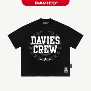Áo phông đen nam nữ in tràn viền DAVIES local brand form rộng tay lỡ vải thun cotton thoáng mát Tee Davies Crew I D37-T8