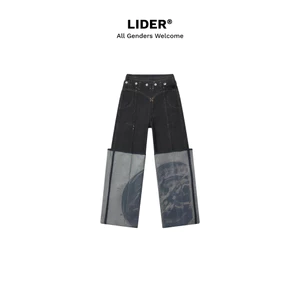 Quần Jeans Unisex Ống Rộng Lật Lai In Hoạ Tiết X ENIGMA CUFFED JEANS