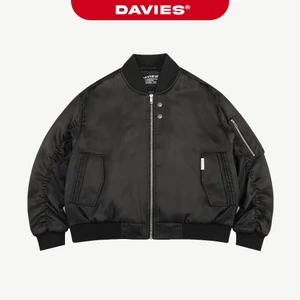 Áo khoác bomber nam nữ tay nhún DAVIES chất dù 2 lớp túi hộp khóa kéo kèm nút đính logo inox Maverick Jacket | D-AK29-D