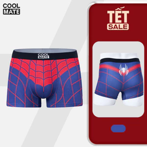 [BST MARVEL]Quần lót nam Trunk Spiderman, Quần sịp người nhện mềm mại, co giãn, thấm hút Coolmate