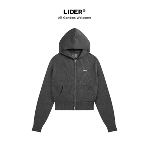 Áo Len Hoodie Zip Khoá Kéo Có Nón Unisex LIDER HOMEBODY HOODIE KNIT SHIRT