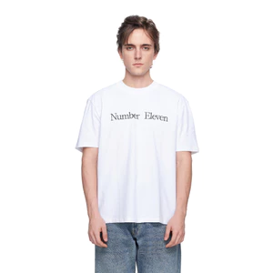 Eleven - Áo Thun Unisex Nam Nữ In Chữ Number Eleven Ngang | Màu Trắng