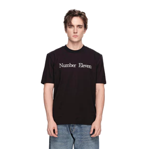 Eleven - Áo Thun Unisex Nam Nữ In Chữ Number Eleven Ngang | Màu Đen