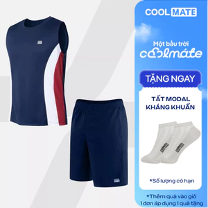 [TẶNG TẤT]Set đồ thể thao nam Áo sát nách teamwear Flexline Active và Quần Promax thấm hút tốt Coolmate