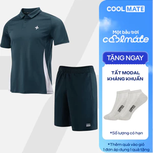 [TẶNG TẤT]Set đồ bộ thể thao nam Promax Áo Polo Sideflow Quần Shorts thoáng khí, thấm hút tốt Coolmate