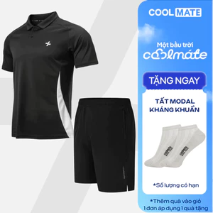 [TẶNG TẤT]Set thể thao Pickleball Áo Polo promax Sideflow + Quần Shorts 7inch thoáng khí Coolmate