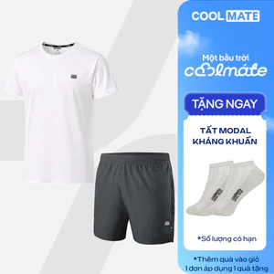 [TẶNG TẤT]Set thể thao Áo thun Promax và Shorts 5inch Essentials thoáng khí set tập Gym đa năng Coolmate