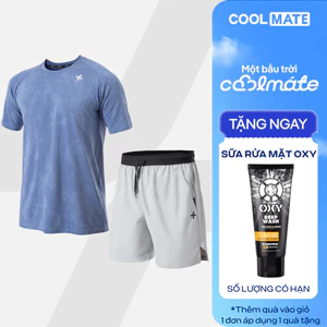 [TẶNG SRM OXY]Set thể thao nam Áo thun Jacquard Seamless + Quần short 6icnh đai siêu co giãn, thoáng khí Coolmate
