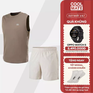 [TẶNG TẤT]Set tập thể thao Áo Sleeveless Active Essentials + Quần Shorts 5" Moving Coolmate